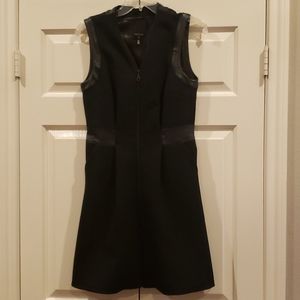Quinn black dress size 6 leather trim